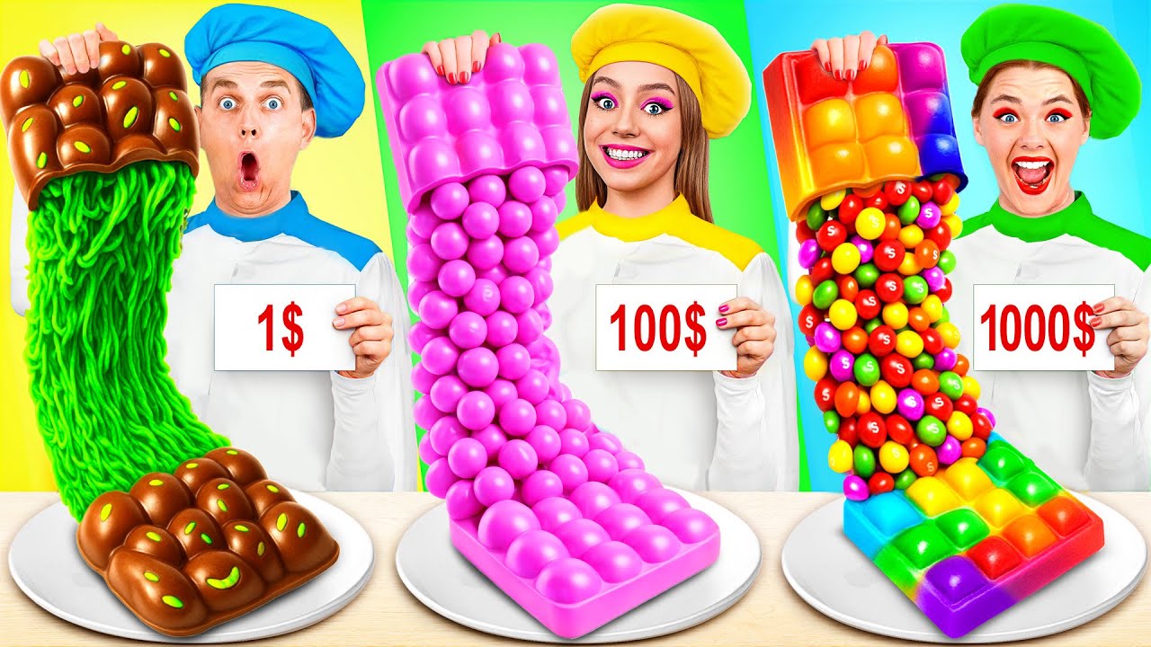 1$ vs 100$ vs 1000$ Кулинарный Челлендж | Фантастические Лайфхаки с Едой от Crazy DO
