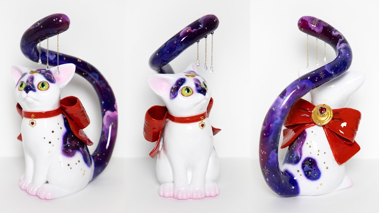 “You Are My Galaxy” Cat Sculpture Inspired By Sailor Moon | Commission Work