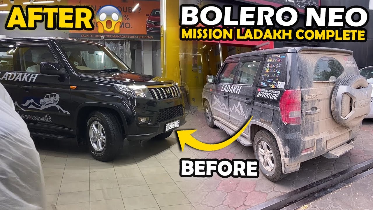 Mission Ladakh Complete🤩 Bolero Neo Epic Journey🔥& 3M Wash Results From Dusty Roads to Sparkling😱