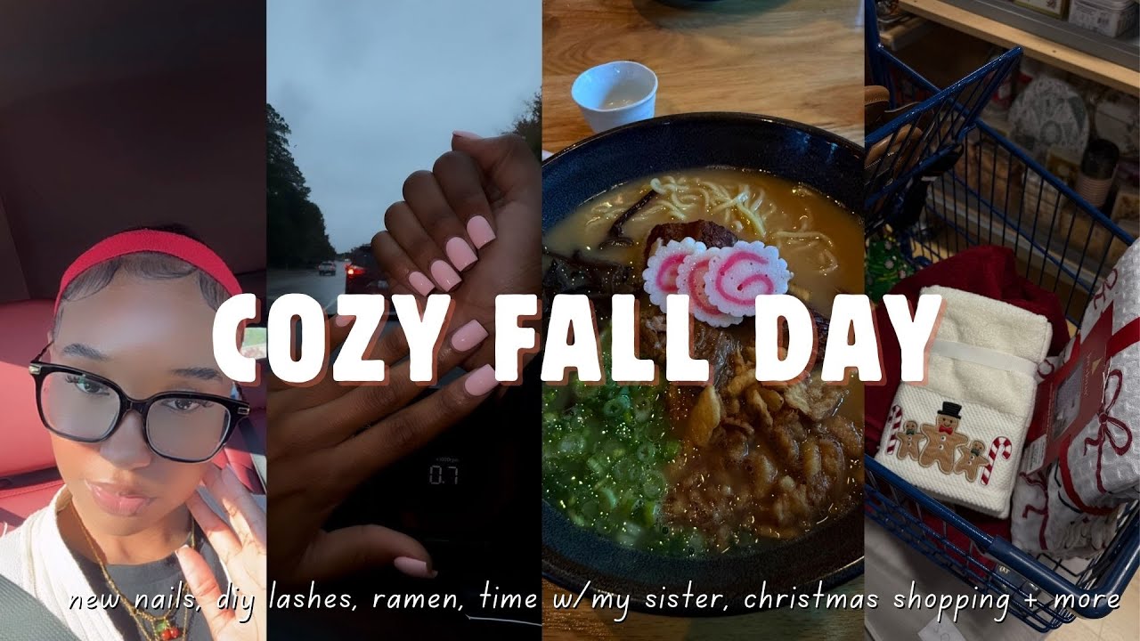 cozy fall day vlog | diy lashes, christmas shopping, ramen date & more 🍂