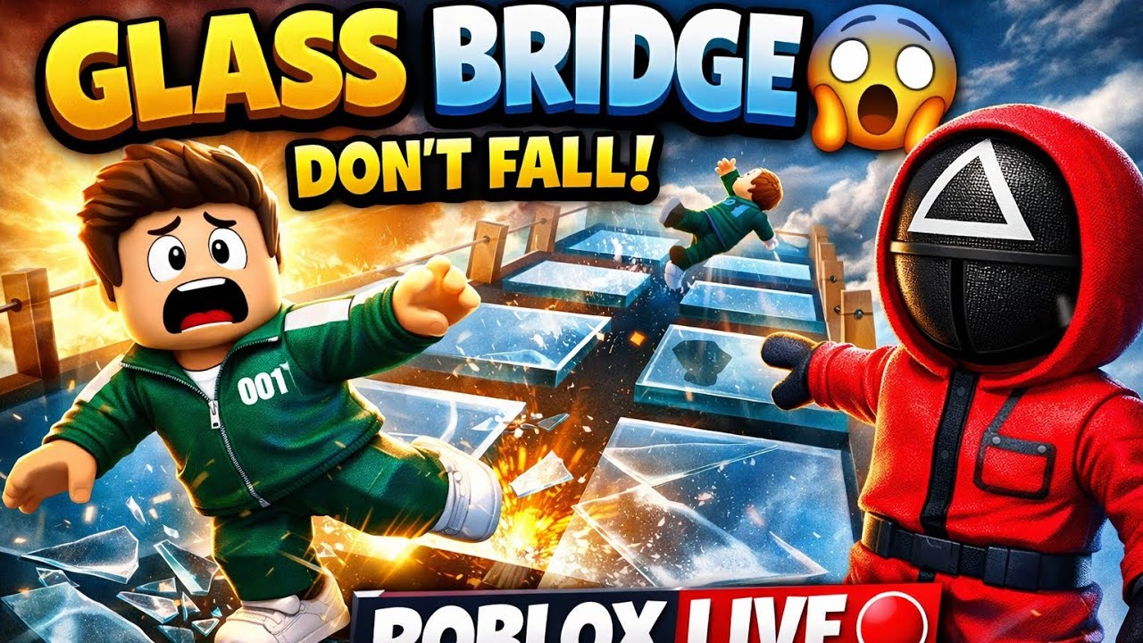 Roblox Glass Bridge Challenge 🔴 Live | Don’t Fall! | Roblox Squid Game