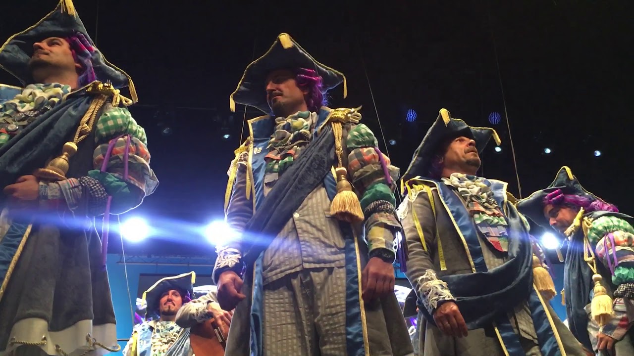 Comparsa El marqués de Cádiz (Pasodoble Aunque no han nacido en Cai) - El Falla en Sevilla 2019