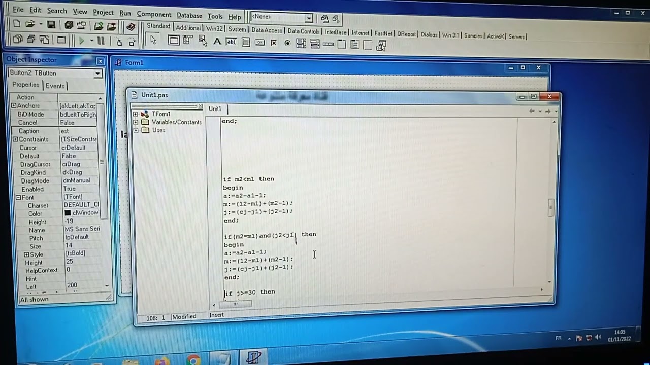 حساب الفترة الزمنية بين تاريخين في دلفي calculate Time period .. in delphi