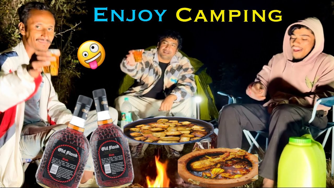 NIGHT CAMPING IN COLDEST 😱WEATHER | ENJOY COOKING AND DRINK 🍷| CAMPER LIFE 