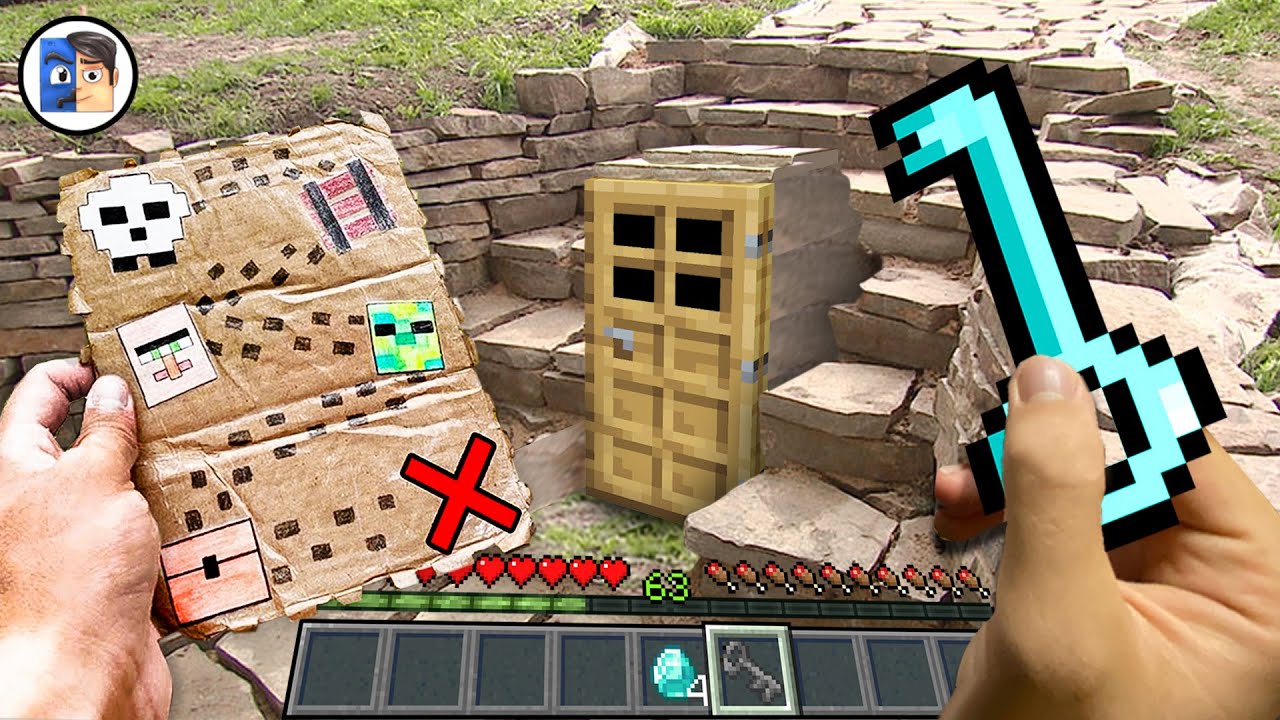 Minecraft in Real Life POV -  UNDERGROUND VILLAGER BASE Realistic Minecraft 創世神第一人稱真人版