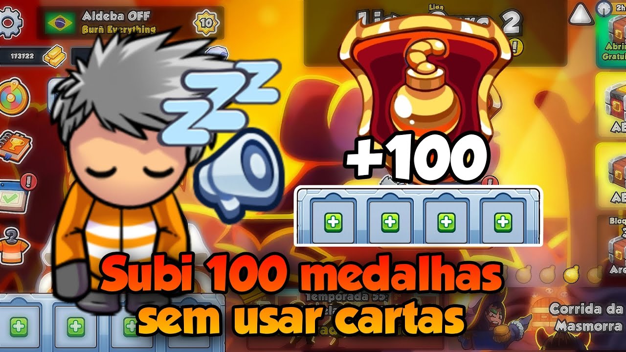 Subi 100 medalhas sem usar cartas | Bomber Friends