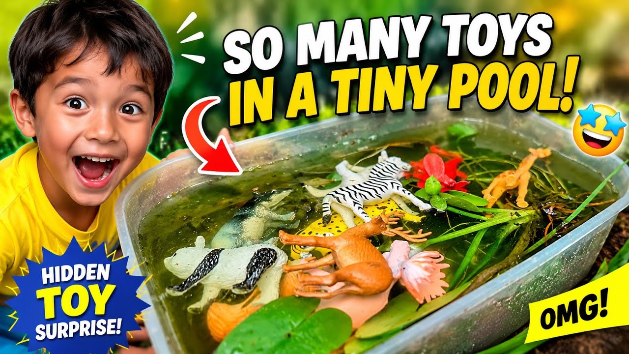 I Found So Many Hidden Toys in a Tiny Swimming Pool! 🏊&zwj;♂️ | Toy Surprise Hunt for Kids#pixbykiti
