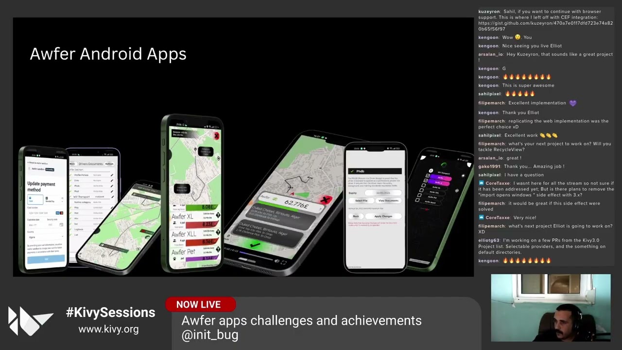 Kivy Sessions: Awfer apps challenges and achievements by init_bug