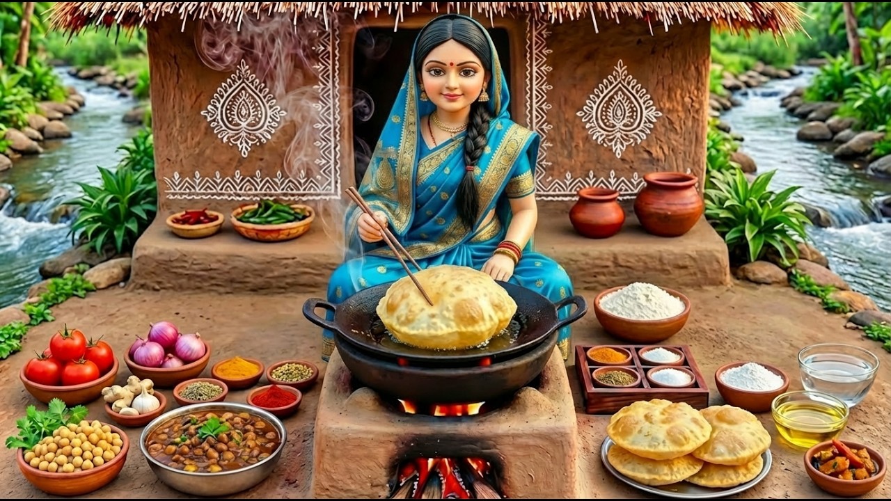 Miniature Doll Chole Bhature Cooking ASMR | Indian Village Tiny Kitchen Cooking | part 2