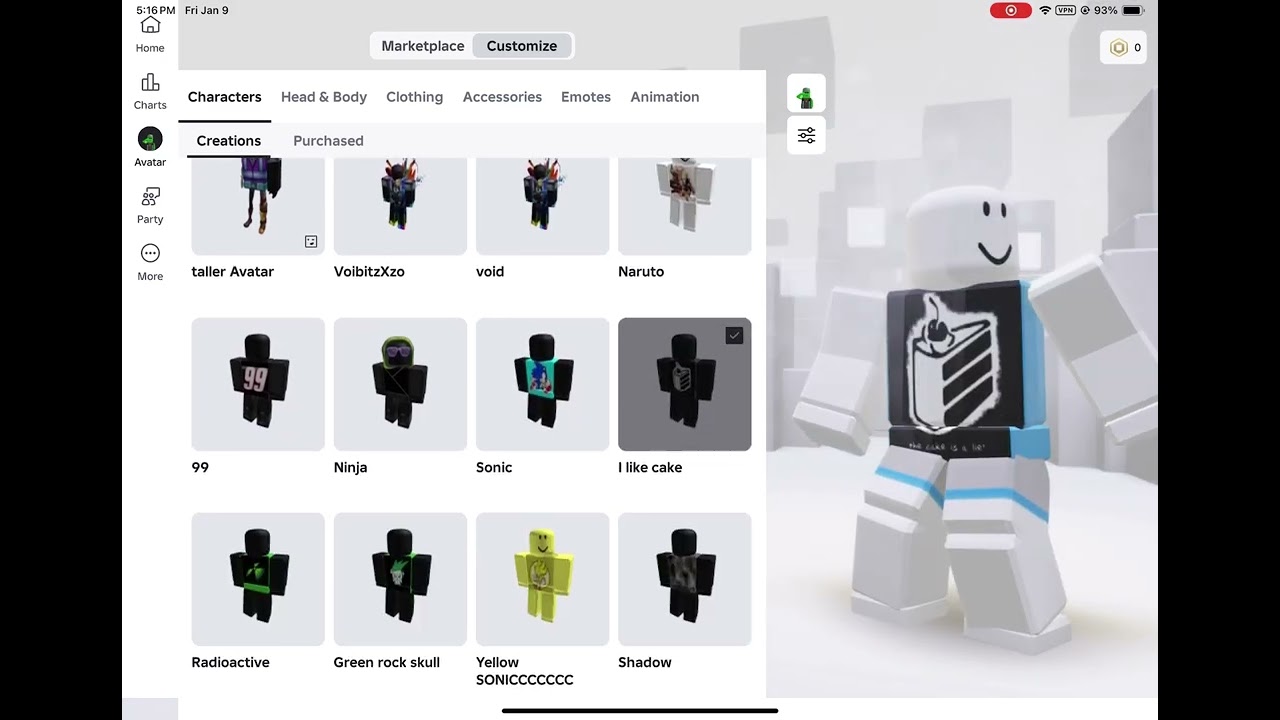 Showing my avatar saves