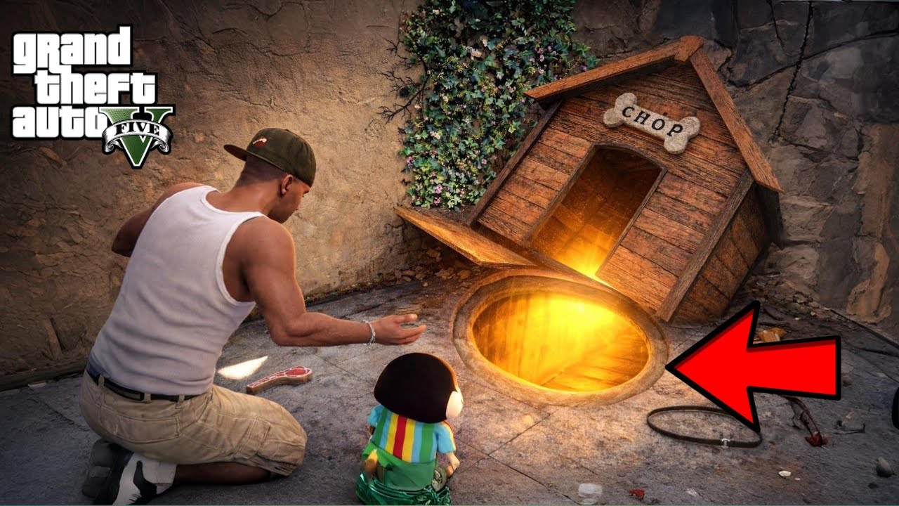 Franklin Found The Most Ultimate Secret Base Door In Chop House In GTA 5 ! | SHINCHAN GTA 5 VIDEO