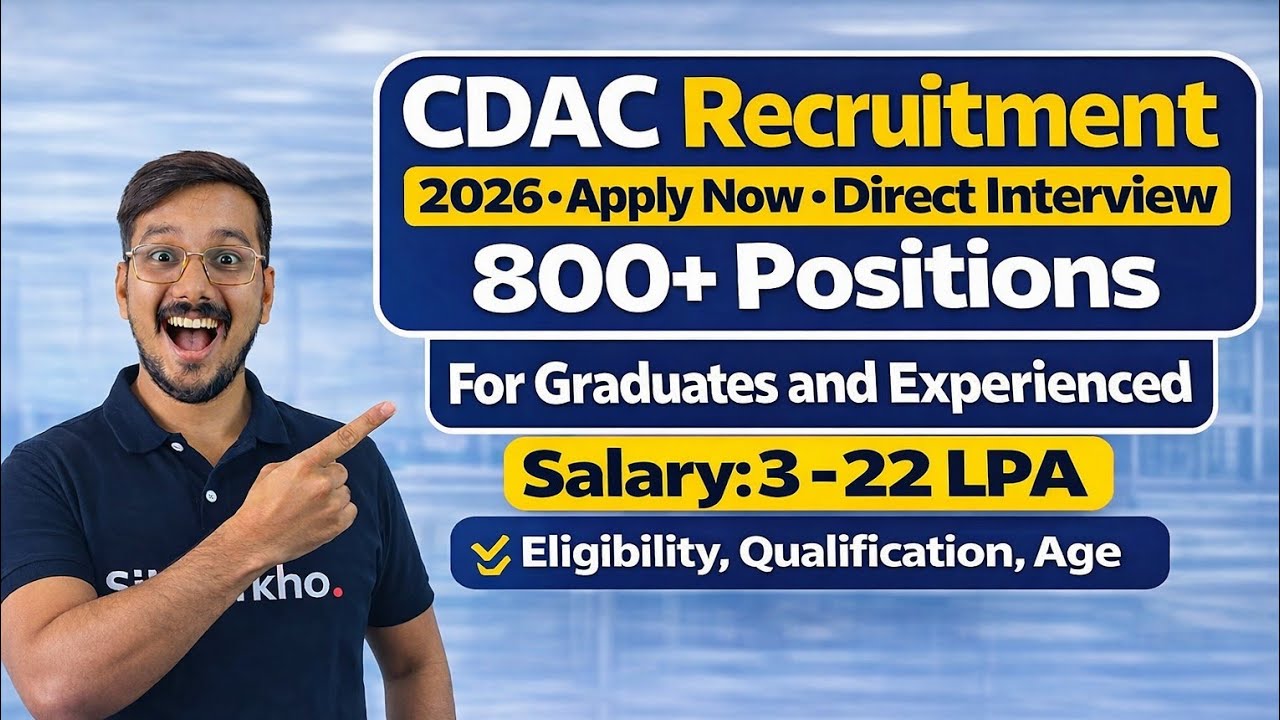 CDAC Recruitment 2026 | Multiple Job Openings for Graduates & Professionals