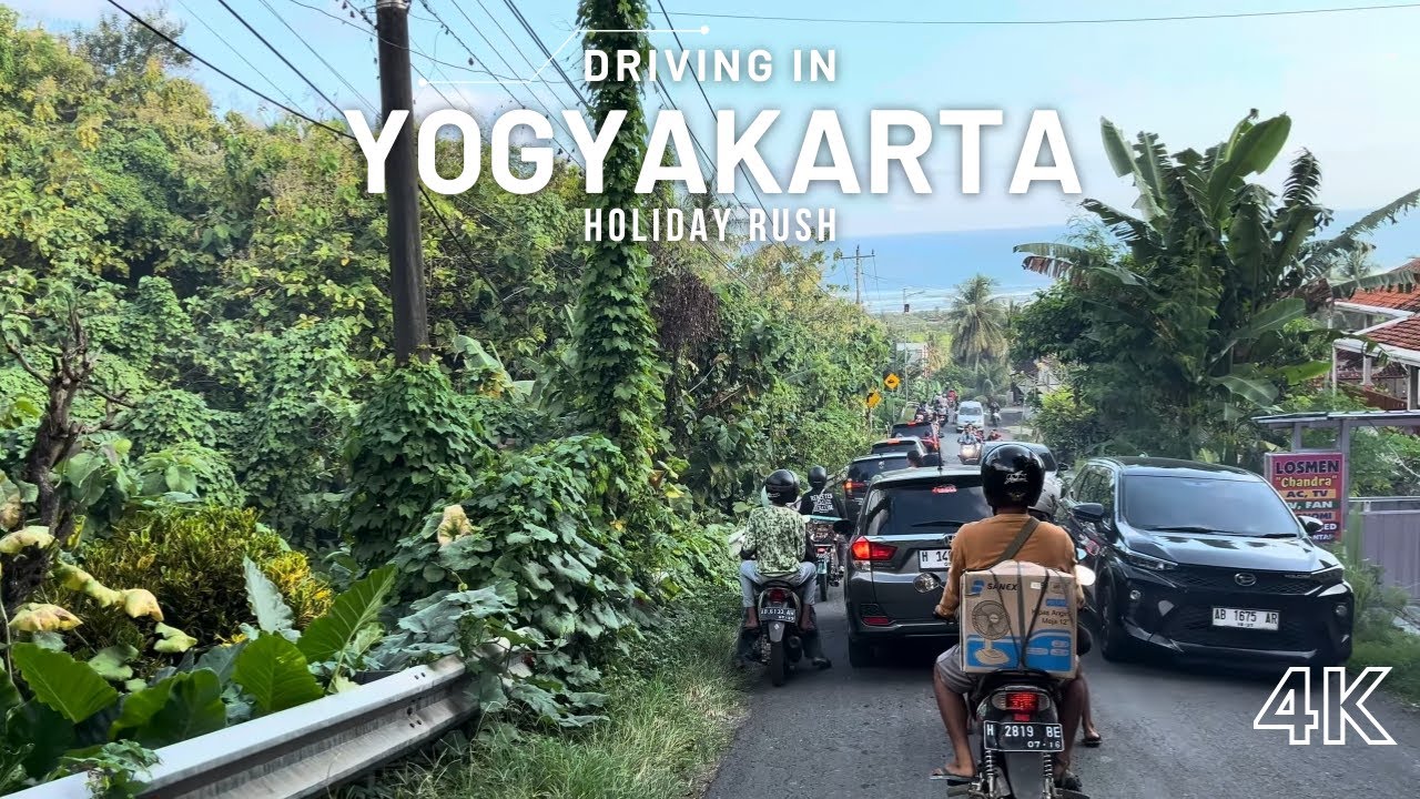 Driving on Beachside Roads During the Holiday Rush - Scenic Drive - Yogyakarta 4K HDR