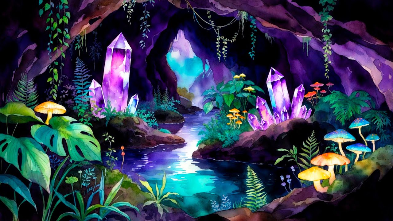 Crystal Cave Garden 💎 Healing Ambient Music for Deep Sleep & Anxiety Relief