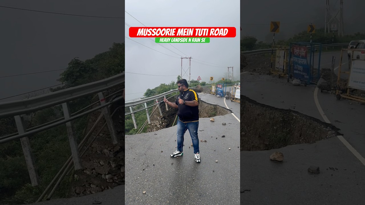 Mussoorie mein tuti road | #delhitomussoorie #mussoorie #heavyraininmussoorie