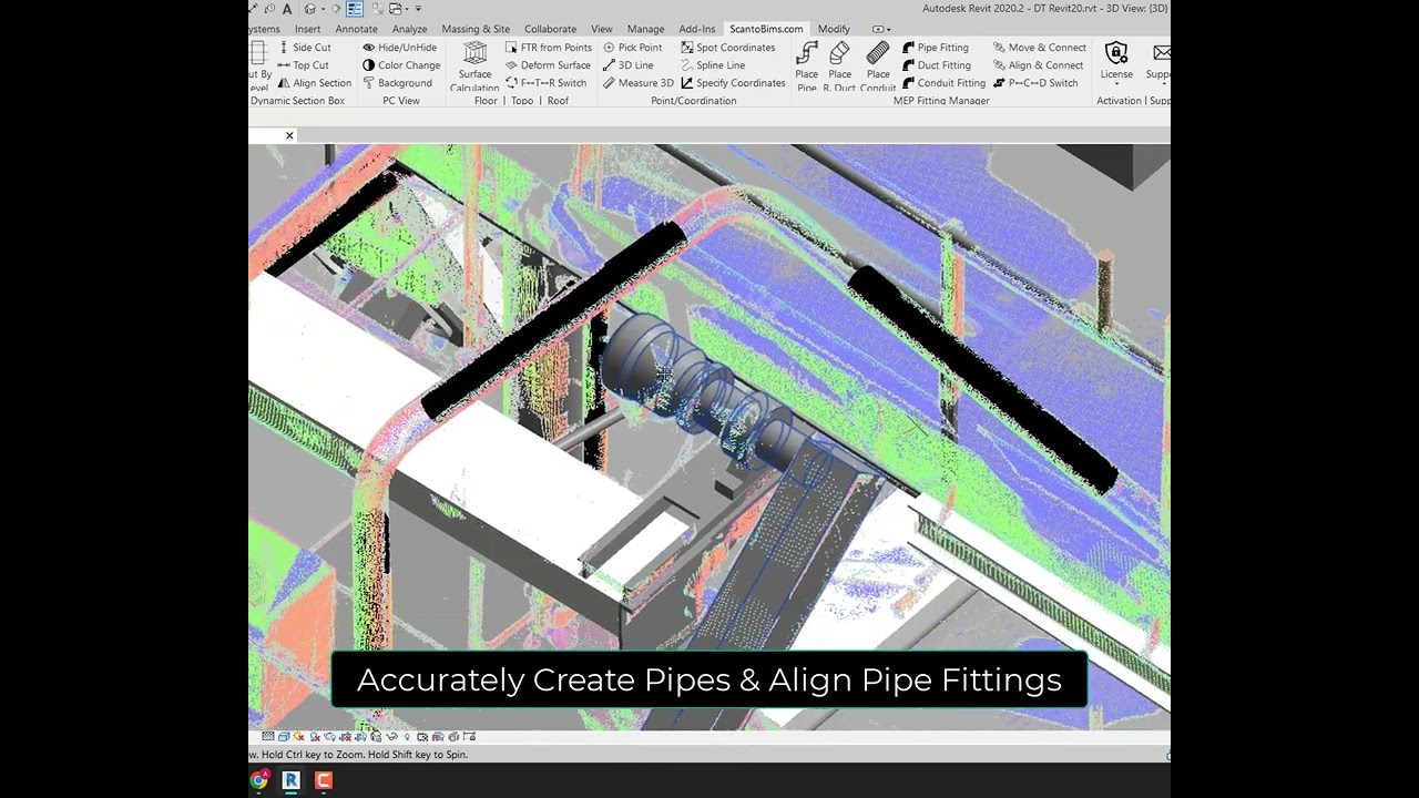 Scan to BIM Software- Accurately Create Pipe and Align Pipe Fittings | Revit Plugin- ScantoBims.com
