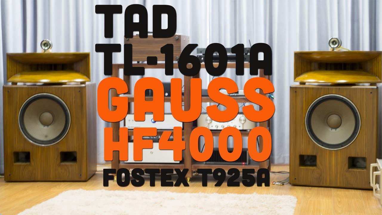 Clip test loa 3 đường tiếng gồm loa bass Tad TL-1601A, củ kèn Gauss HF4000 và siêu tép Fostex T925A