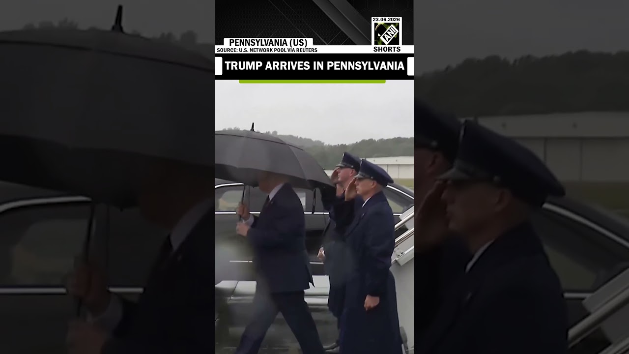 US President Donald Trump arrives in Pennsylvania