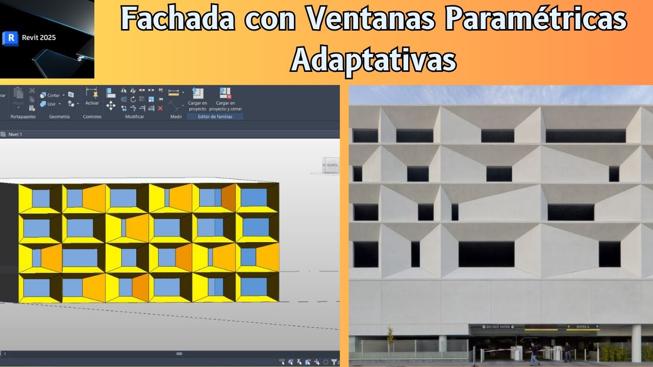 REVIT -  Fachada con Ventanas Paramétricas Adaptativas