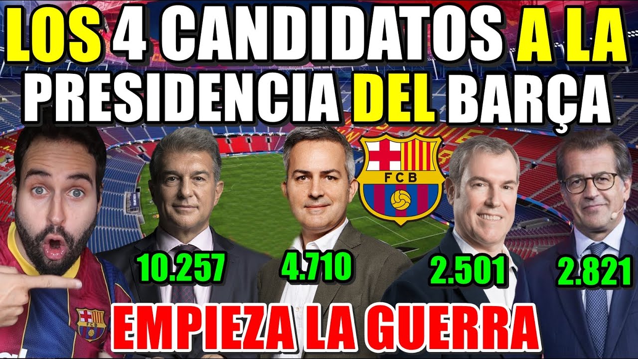🚨Los 4 CANDIDATOS a la PRESIDENCIA del BAR&Ccedil;A - JOAN LAPORTA el FAVORITO - &iquest;QUI&Eacute;N GANAR&Aacute;?
