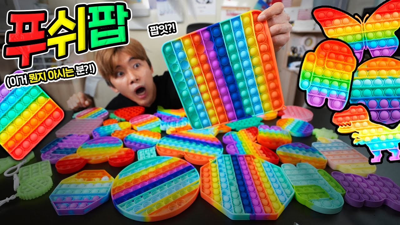 냄비받침? 이게 도대체 뭐길래 인기가 많은거죠?! 푸쉬팝 팝잇 종류별로 다사보았습니다! All of Pop it & Push pop