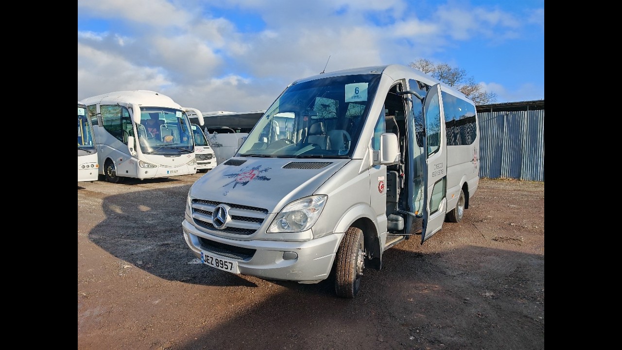 Lot 006 (JEZ 8957) - Mercedes Sprinter 516 CDI Ferqui Soroco 16 Seat Minibus (External View)