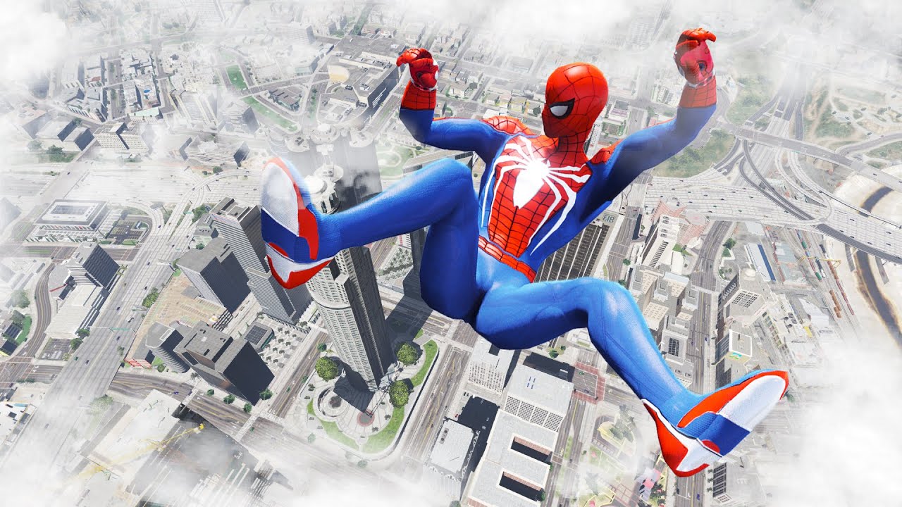 Spider-Man - Ragdolls, Jumps and Fails, Crazy Moments (GTA 5)