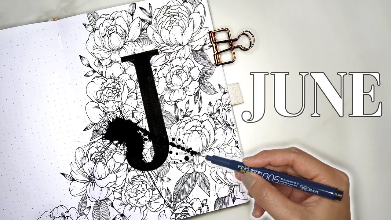 JUNE 2020 Bullet Journal Setup | PEONY PLAN WITH ME 💐 giveaway