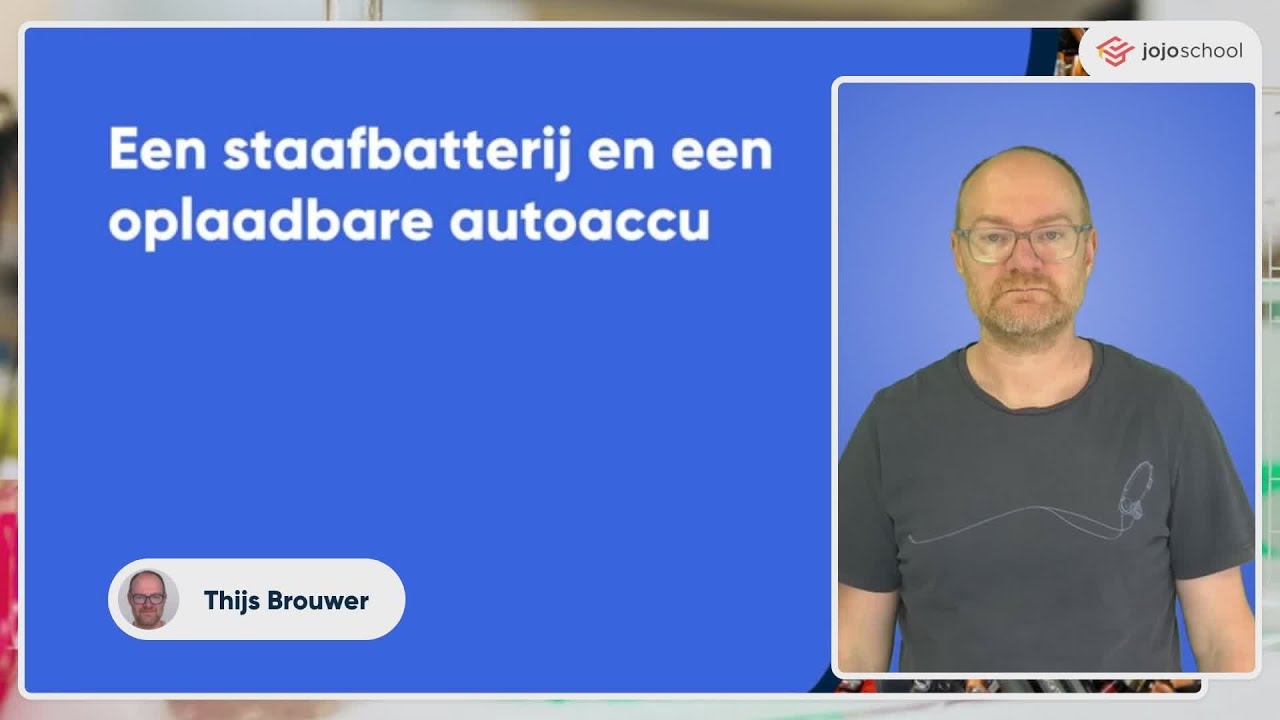 Een staafbatterij en een oplaadbare autoaccu - Scheikunde - HAVO