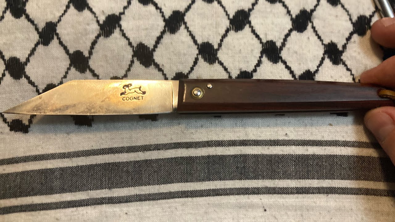 Montpellier in Cocobolo by Cognet-Friction Folder Knife in XC75 Carbon Steel Blade