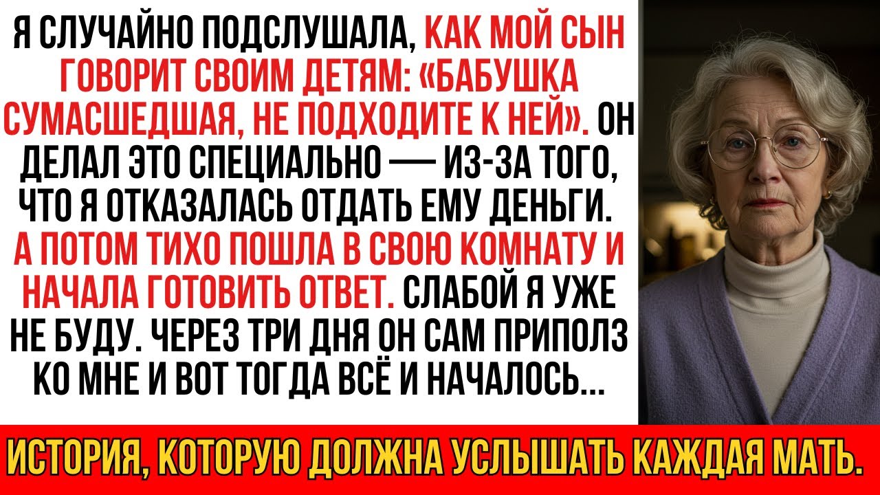 Мой сын назвал меня сумасшедшей — я молча ушла… а через три дня он сам приполз ко мне...