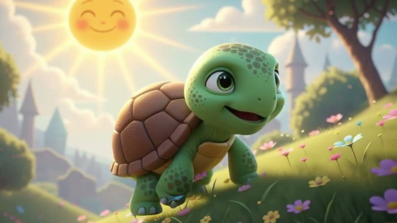 Tiny Turtle was Afraid of Big Hill l Full Screen Video Version | Never Give Up Story for Kids |