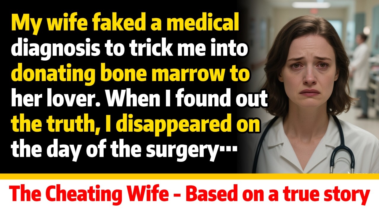 My wife faked a medical diagnosis to trick me into donating bone marrow to her lover......