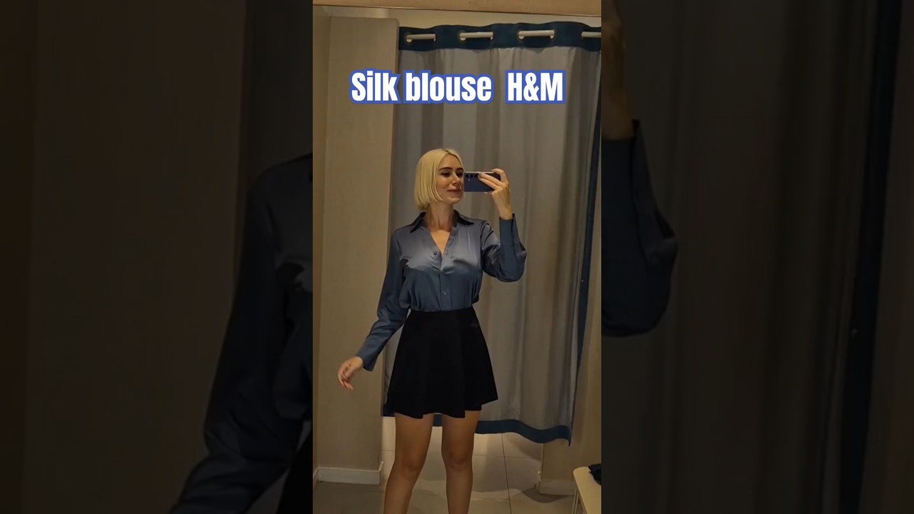 Silk blouse in classic style 😎 #hmtryonhaul #hm #fashion #hmclothes #silk #silkblouse #alicedali