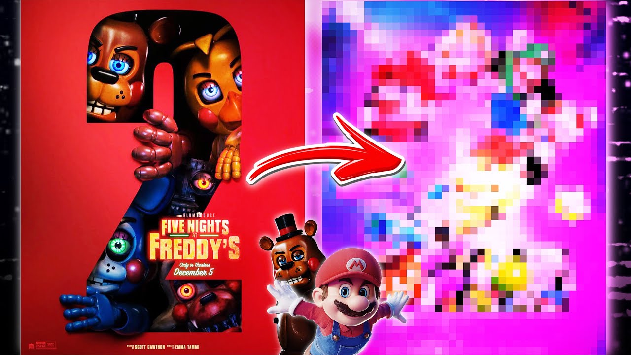 Making A Custom SUPER MARIO GALAXY Movie Poster based off the FNAF MOVIE 2 Poster!