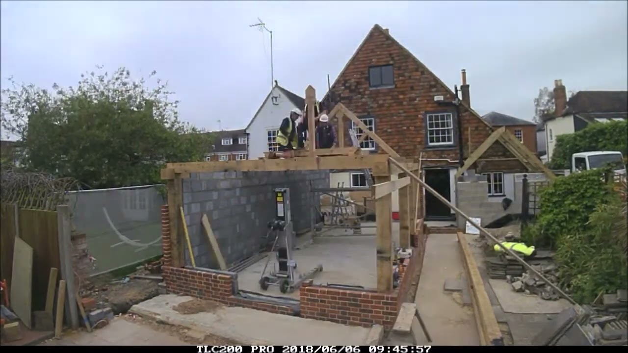 Oak frame for extension on Grade 2 Listed Property, Bridge
