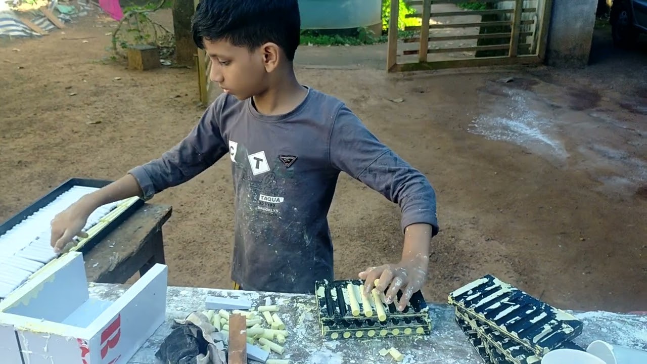 writing chalk making. ചോക്ക് നിർമ്മാണം. Amal Muhammad