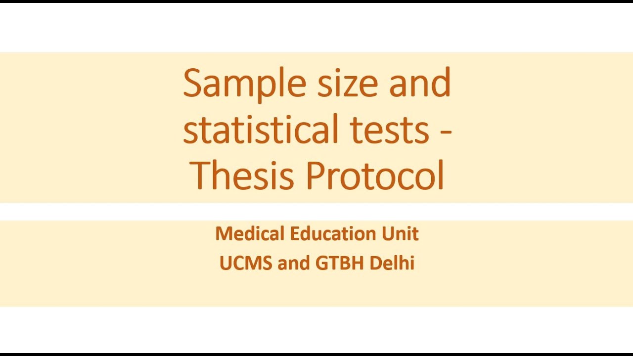 Sample size and statistical tests