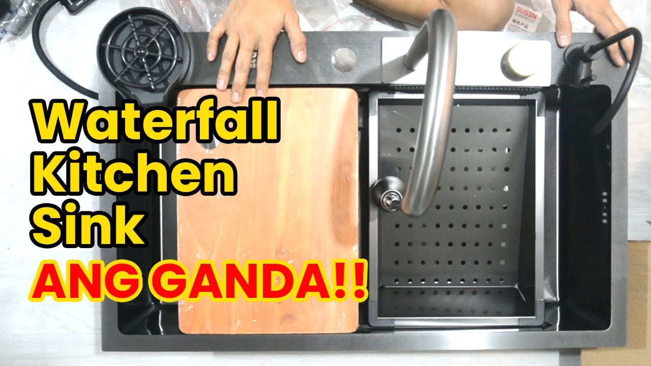 Shopee - Black Nano 304 stainless steel waterfall kitchen sink | Review and Unboxing (Part 1)