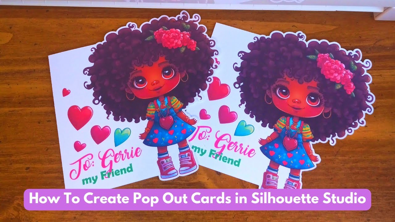 How To Make a Cute Print and Cut Card with Silhouette Cameo (Card 1) #pouidesigns #silhouettestudio
