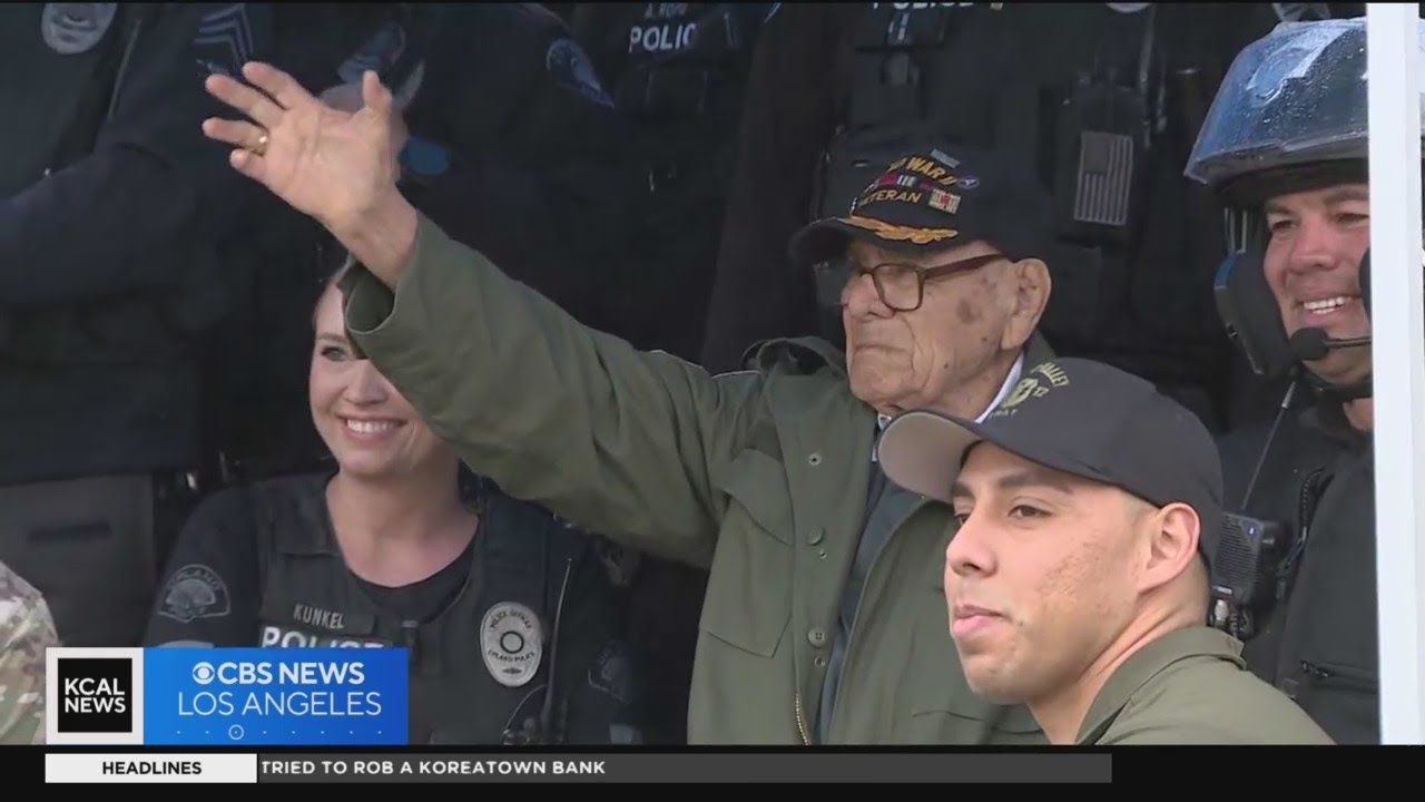 Colton Police Department honors WWII veteran on his 100th birthday