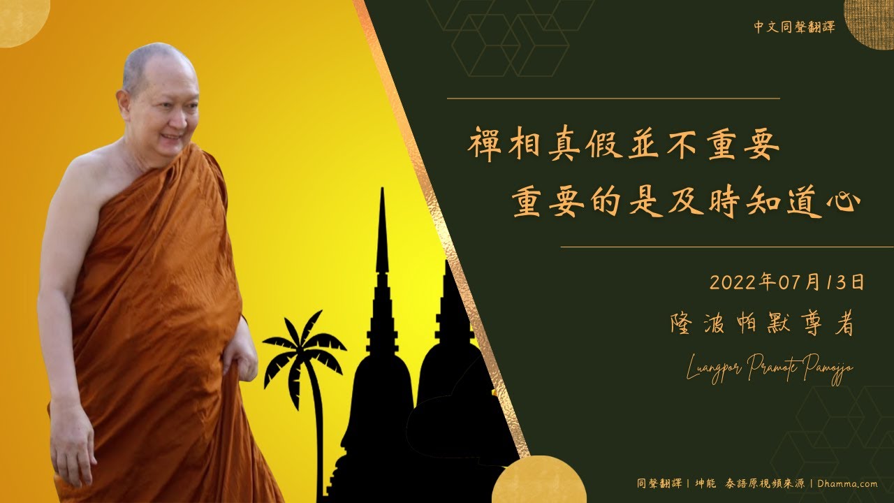 禪相真假並不重要，重要的是及時知道心——隆波帕默尊者｜2022年7月13日（泰語開示+中文同聲翻譯）