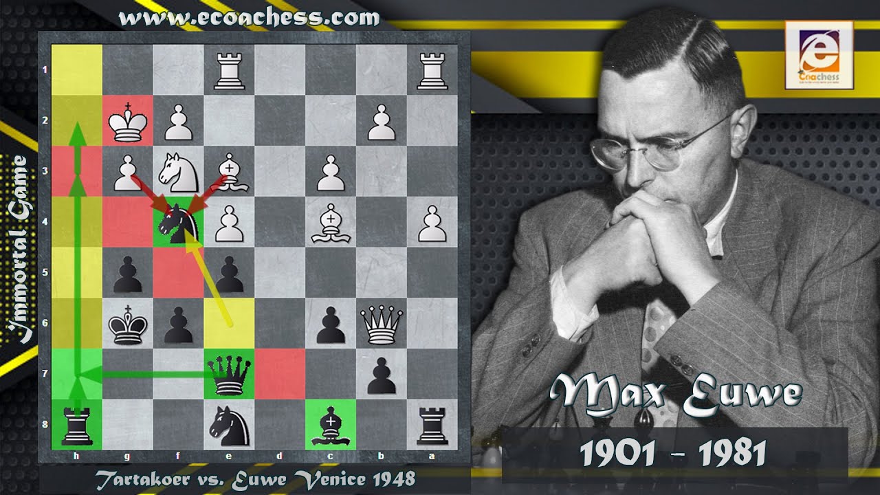 Immortal Games of Chess! Savielly Tartakower vs. Max Euwe Venice 1948
