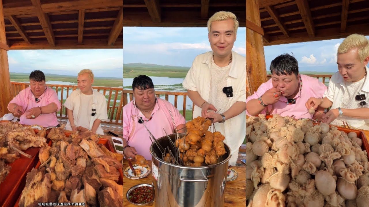 Гурман Абин пришел на пастбище, чтобы отведать мяса из живота Энке! #кемпинг #кулинария #монголия