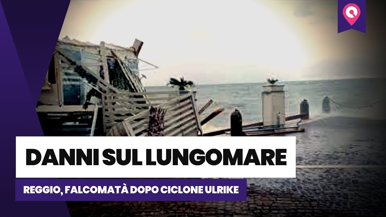 Reggio Calabria, ecco le immagini dei danni sul lungomare Falcomatà dopo il ciclone Ulrike