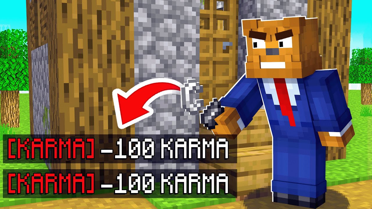 Minecraft But KARMA Punishes Us Every Time