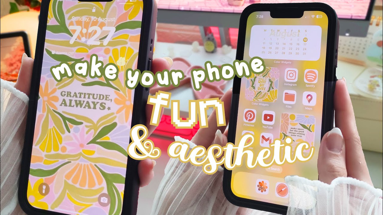 TRANSFORM YOUR PHONE with a custom SUMMER THEME ☀️🍉 IOS & ANDROID TUTORIAL 🍓 free & w/ links ✨