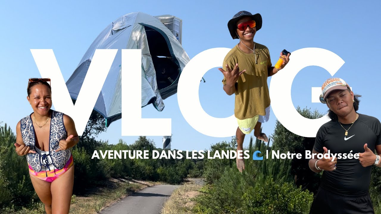 VLOG AVENTURE DANS LES LANDES 🌊 | Vélo, surf, plages et péripéties sur La Vélodyssée 🚴‍♂️🏕️
