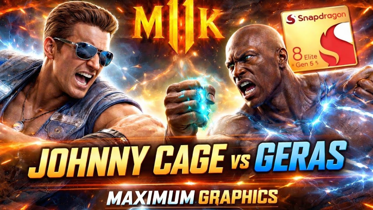 Mortal Kombat 11 | Johnny Cage vs Geras 🔥 MAX GRAPHICS on 8 Elite Gen 5 (Android Emulator)