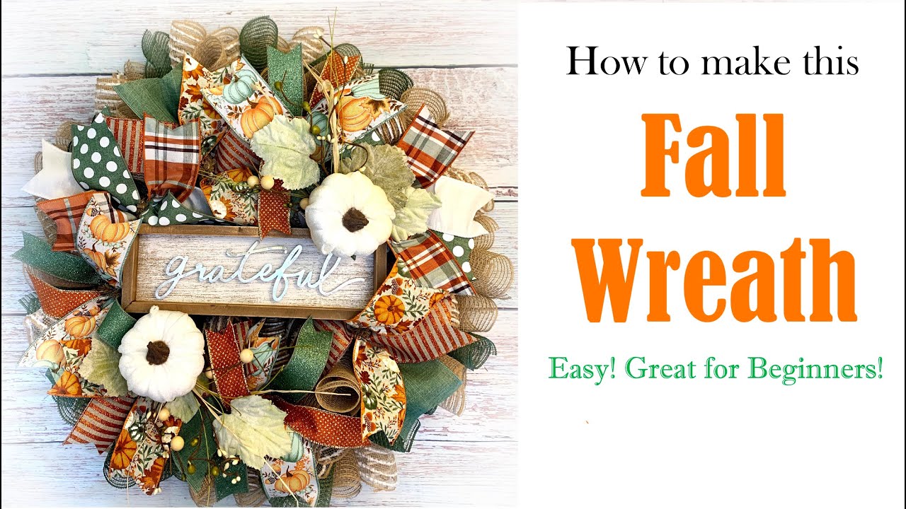 Easy Fall Wreath Making Tutorial | Beginner Mesh Wreath for Fall